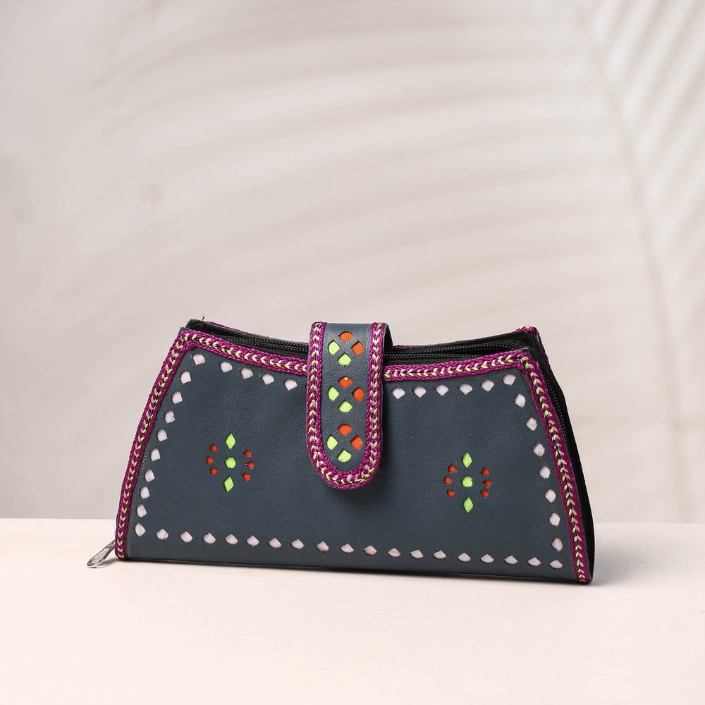 kutch leather clutch