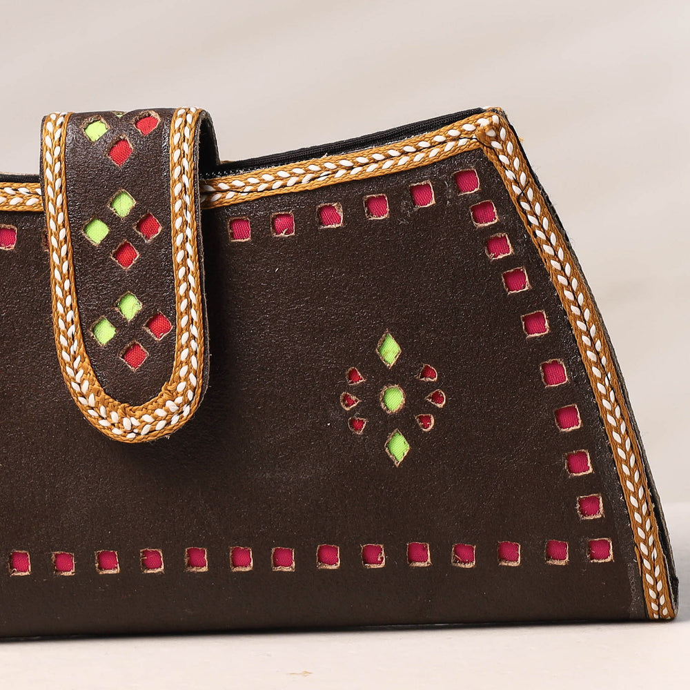 kutch leather clutch