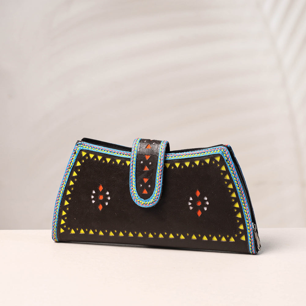 kutch leather clutch