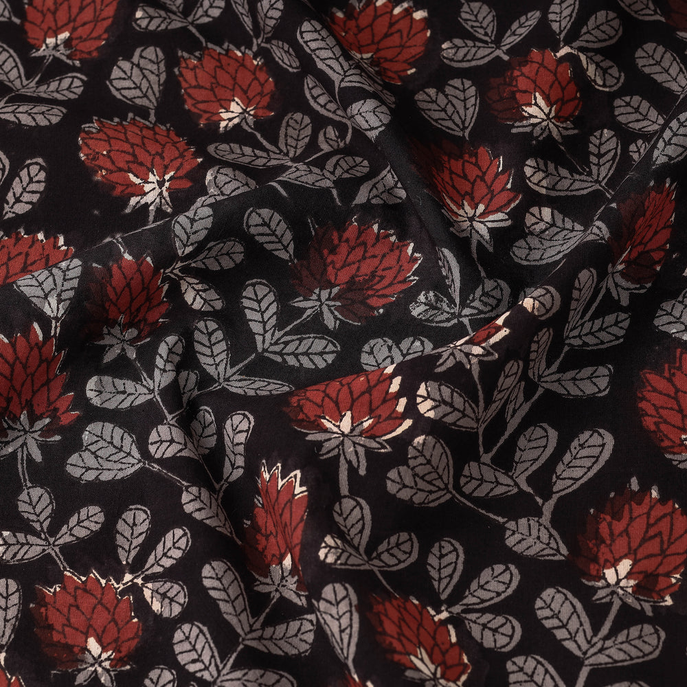 Black - Bagru Block Print Cotton Fabric 10