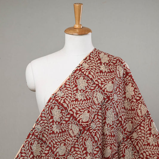 Maroon - Bagru Block Printed Cotton Fabric