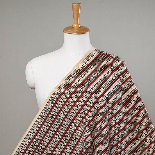 Red - Bagru Dabu Block Printed Pure Cotton Fabric