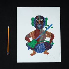  Original Gond Folk Art Painting by Gariba Singh Tekam 