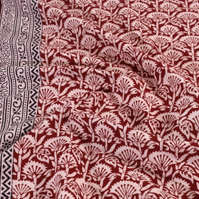 Red Bagh Block Printed Cotton Bedcover 