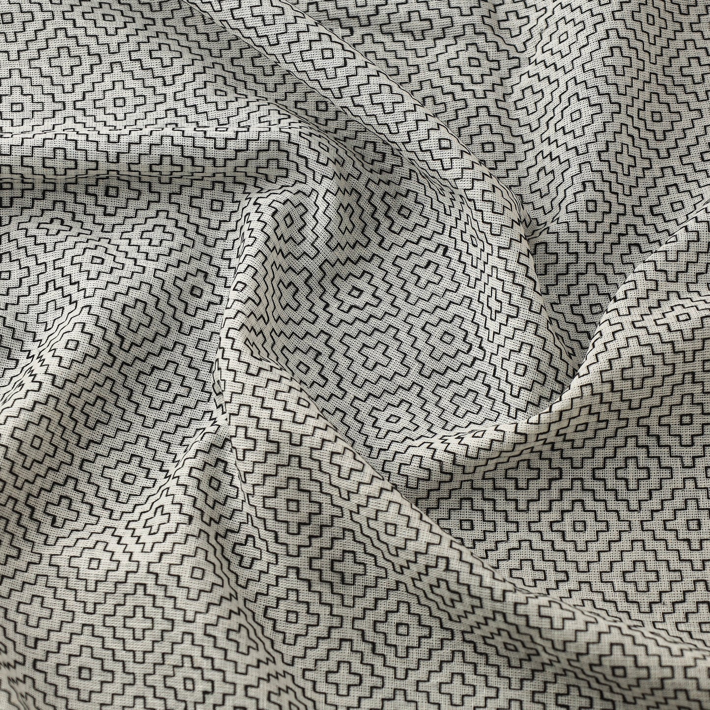 Grey - Jacquard Prewashed Cotton Fabric