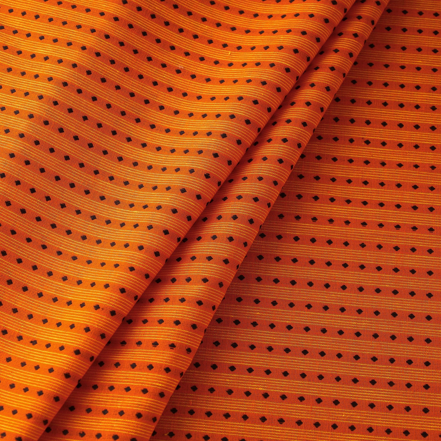 Orange - Jacquard Prewashed Cotton Fabric