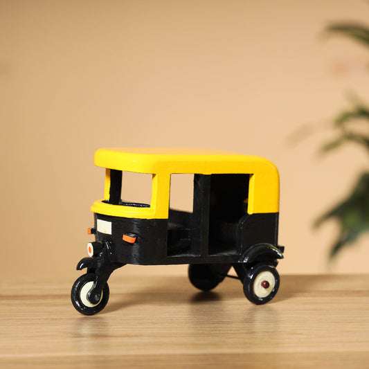 Auto Rickshaw - Handpainted Wooden Toy / Home Decor Item