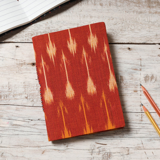 Ikat Fabric Cover Handmade Paper Notebook (7 x 5 in)