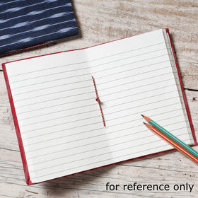 Orange - Ikat Fabric Cover Handmade Paper Notebook (7 x 5 in)