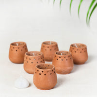 Terracotta Handmade Mini Natural Candle Pod (Set of 6)