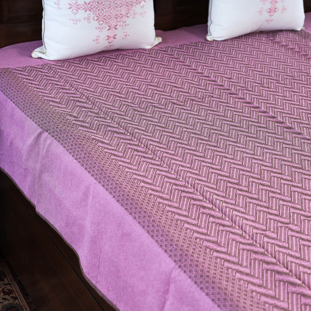 Pink - Pure Cotton Handloom Single Bed Cover from Bijnor by Nizam (91 x 61 in)