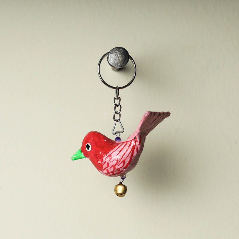 Bird - Handmade Papier Mache Keychain