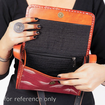 Multicolor - Ajrakh Block Print Cotton & Leather Handcrafted Sling Bag
