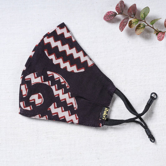 Bagh Block Printed Cotton 3 layer Snug Fit Face Cover