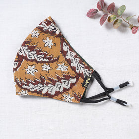  Bagru Block Printed Cotton 3 Layer Snug Fit Face Cover 