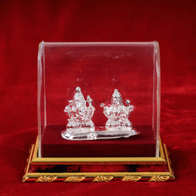  Silver Laxmi and Ganesh Idol (Small) l 