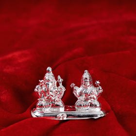  Silver Laxmi and Ganesh Idol (Small) l 