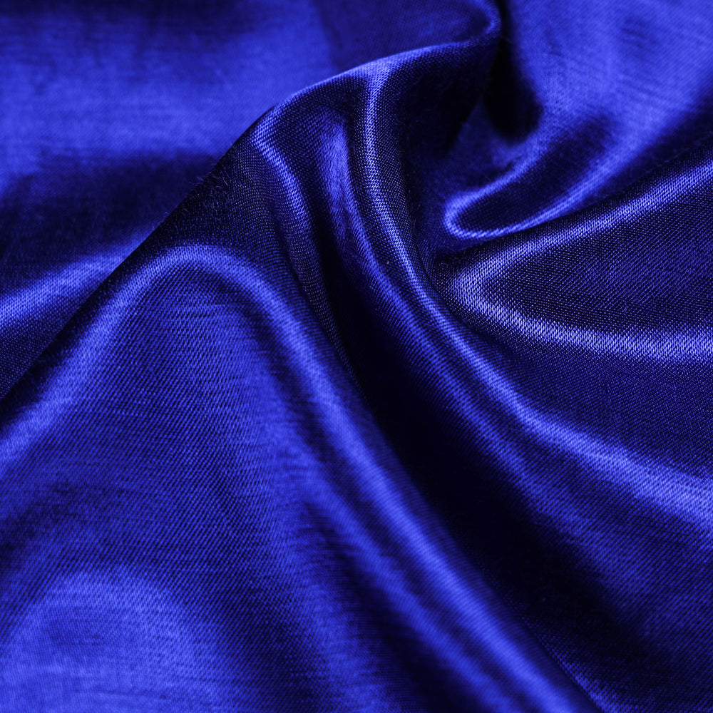 Blue - Pure Modal Silk Plain Fabric (Width - 43 in)