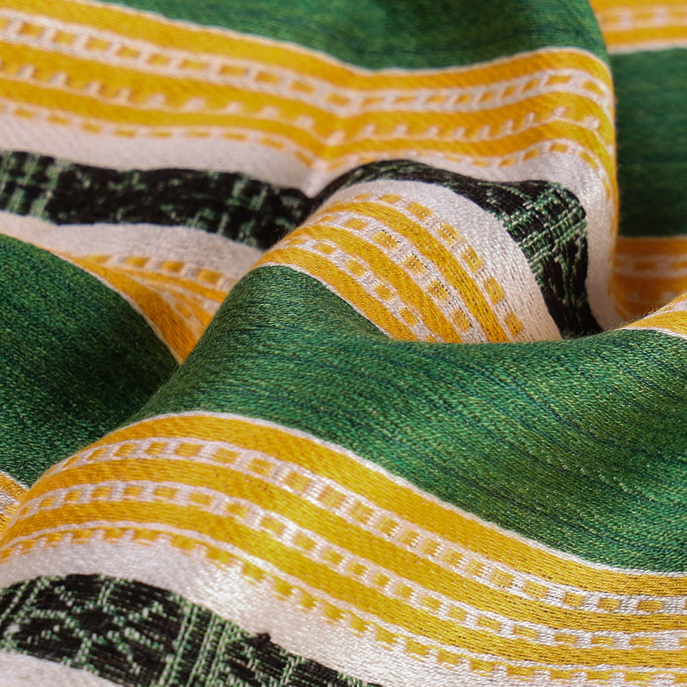 Multicolor - Pure Handloom Mashru Silk Cotton Fabric by Khamir