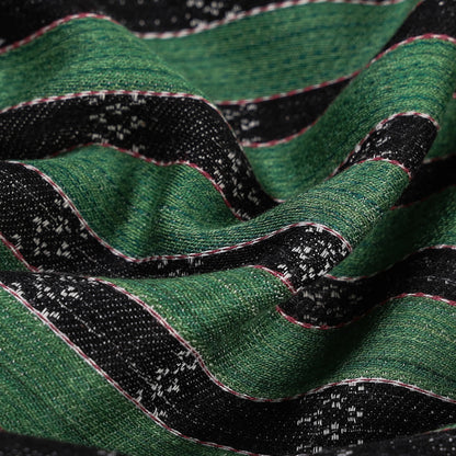 Green - Pure Handloom Mashru Silk Cotton Fabric by Khamir