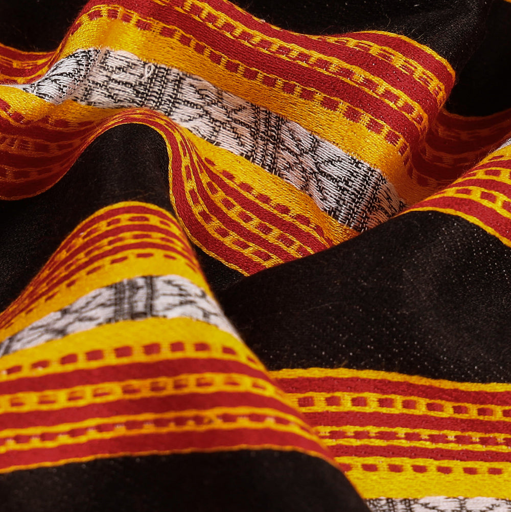 Multicolor - Pure Handloom Mashru Silk Cotton Fabric by Khamir