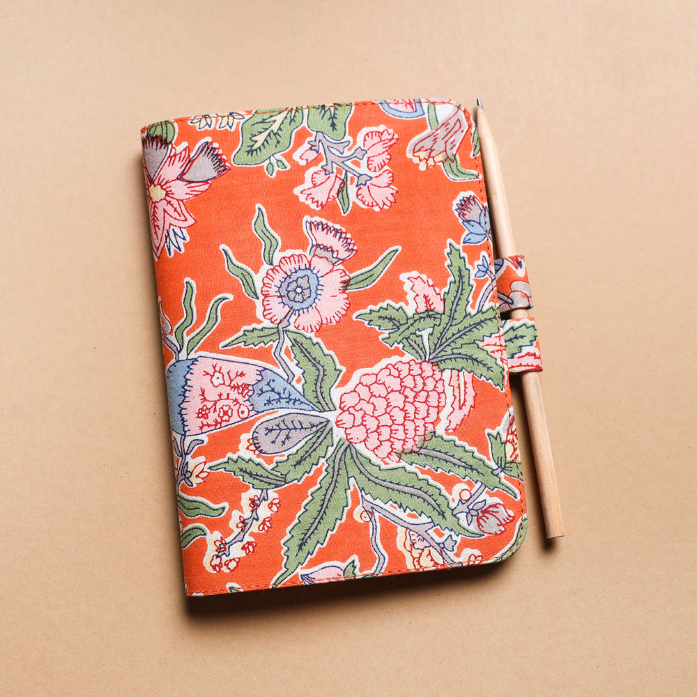 Orange - Sukriti Handmade Classic Notebook with Pencil (Large)