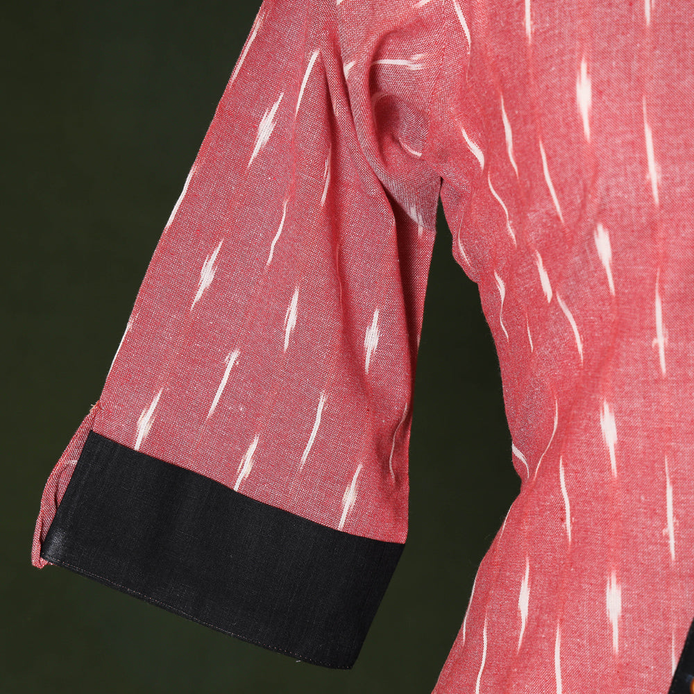 Pink - Pochampally Ikat Pure Cotton Stitched Kurta