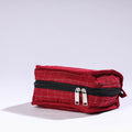 Red Stripes Cotton Fabric 4 Pockets Jewelry Bag 