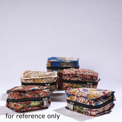 Kalamkari Cotton Fabric 4 Pockets Jewelry Bag (Assorted)
