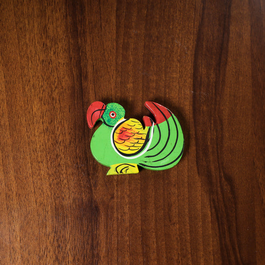 Parrot - Handpainted Wooden Fridge Magnet (Medium)