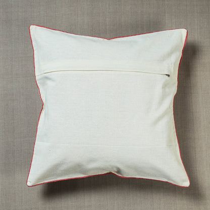 White - Soof Embroidery Cotton Cushion Cover (16 x 16 in)