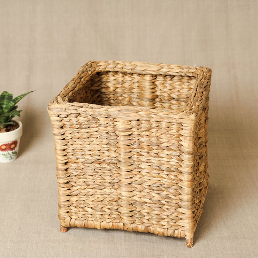 Handmade Organic Water Hyacinth Storage Basket from Assam