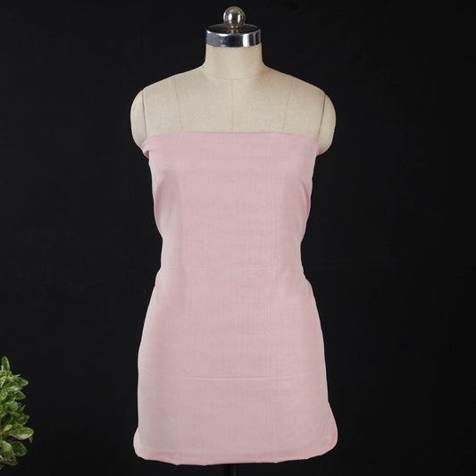 Pink - Pure Handloom Thread Buti Mul Cotton Kurti Material (2.5 Mtr)