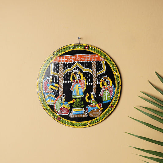 Madhubani Hand-Painted Wall Hanging/Trivet 8" (Single)