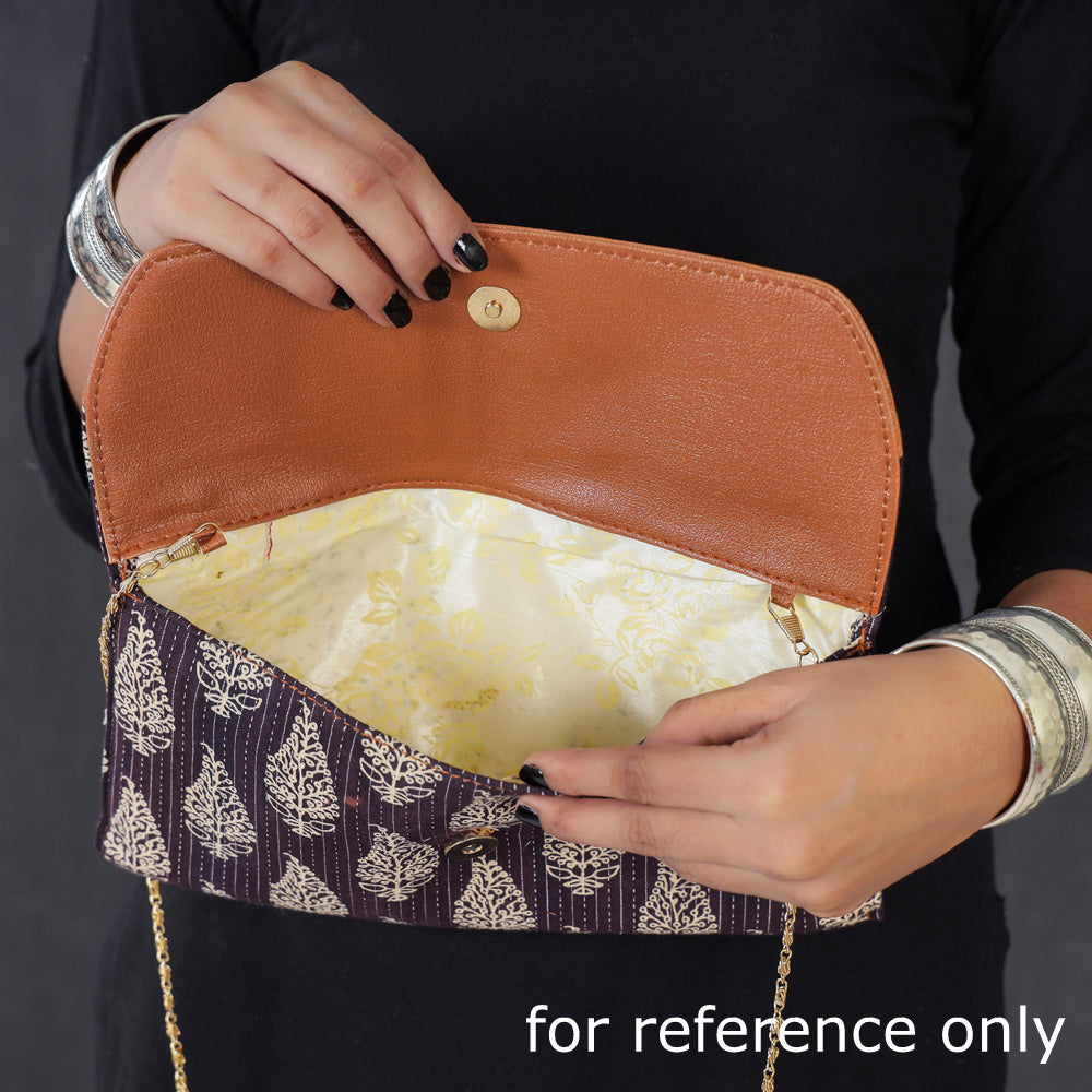 block printed clutch 