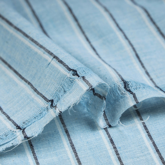 Blue - Bengal Pure Handloom Cotton Fabric