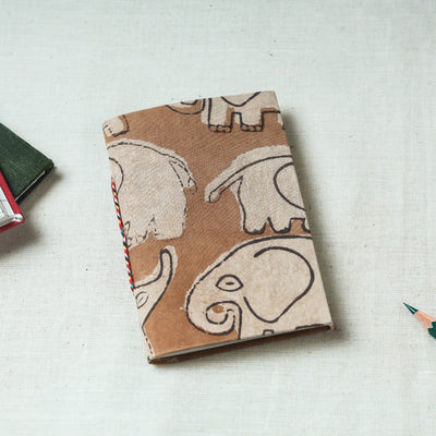 Art Block Print Fabric Cover Handmade Paper Notebook (5 x 3.5 in)