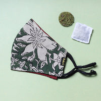 Herb Pocket Bagru Block Printed Cotton 3 Layer Snug Fit Face Cover