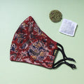  Herb Pocket kalamkari Block Printed Cotton 3 Layer Snug Fit Face Cover 