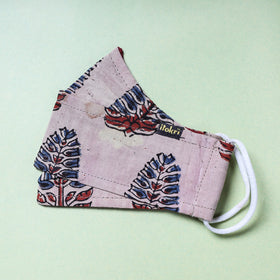  Ajrakh Block Printed Cotton 3 Layer Maska Snug Fit Face Cover 
