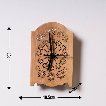 Hand Carved Loquat Wood Wall Clock (6 x 4.0 in)