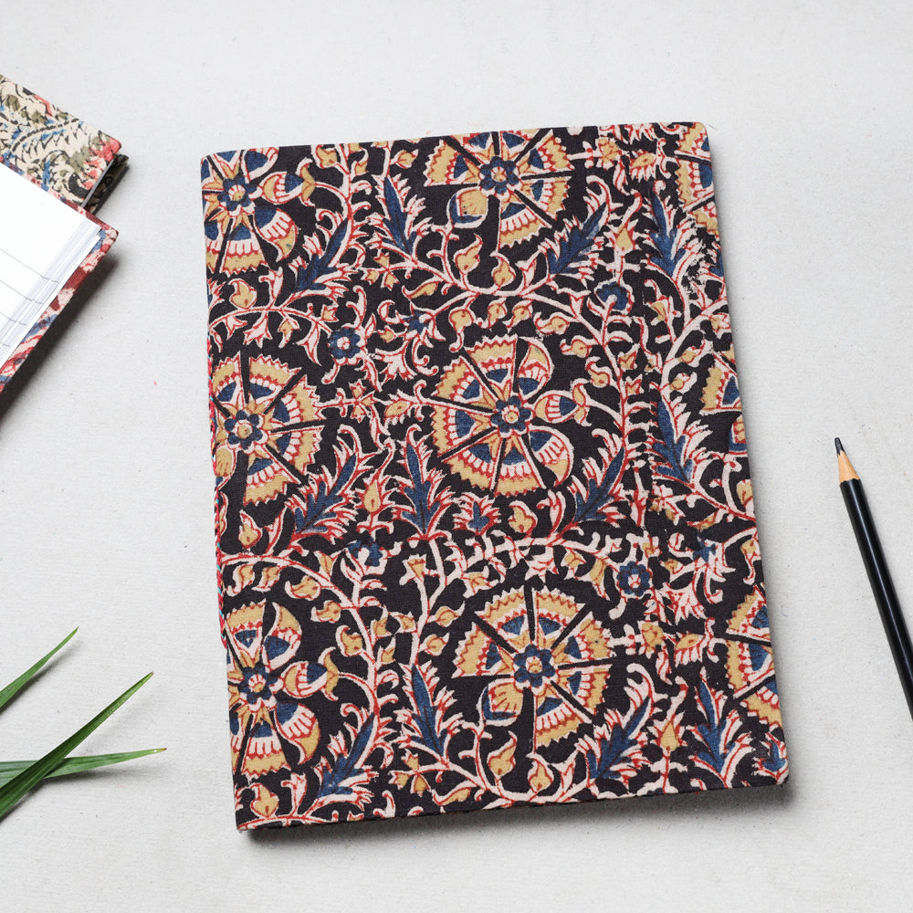 Kalamkari Fabric Cover Handmade Paper Notebook (23 x 18 cm)