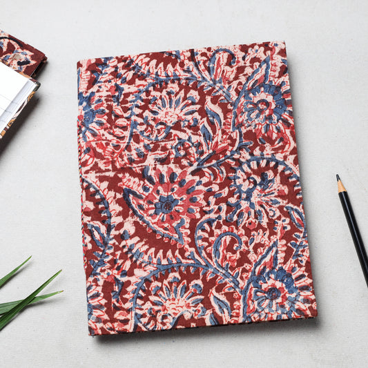 Kalamkari Fabric Cover Handmade Paper Notebook (23 x 18 cm)