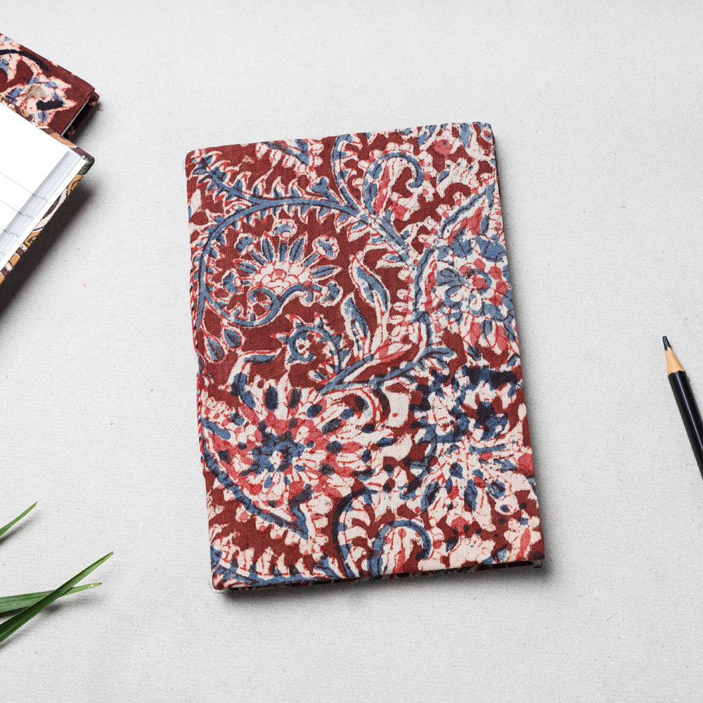 Kalamkari Fabric Cover Handmade Paper Notebook (13 x 9 cm)