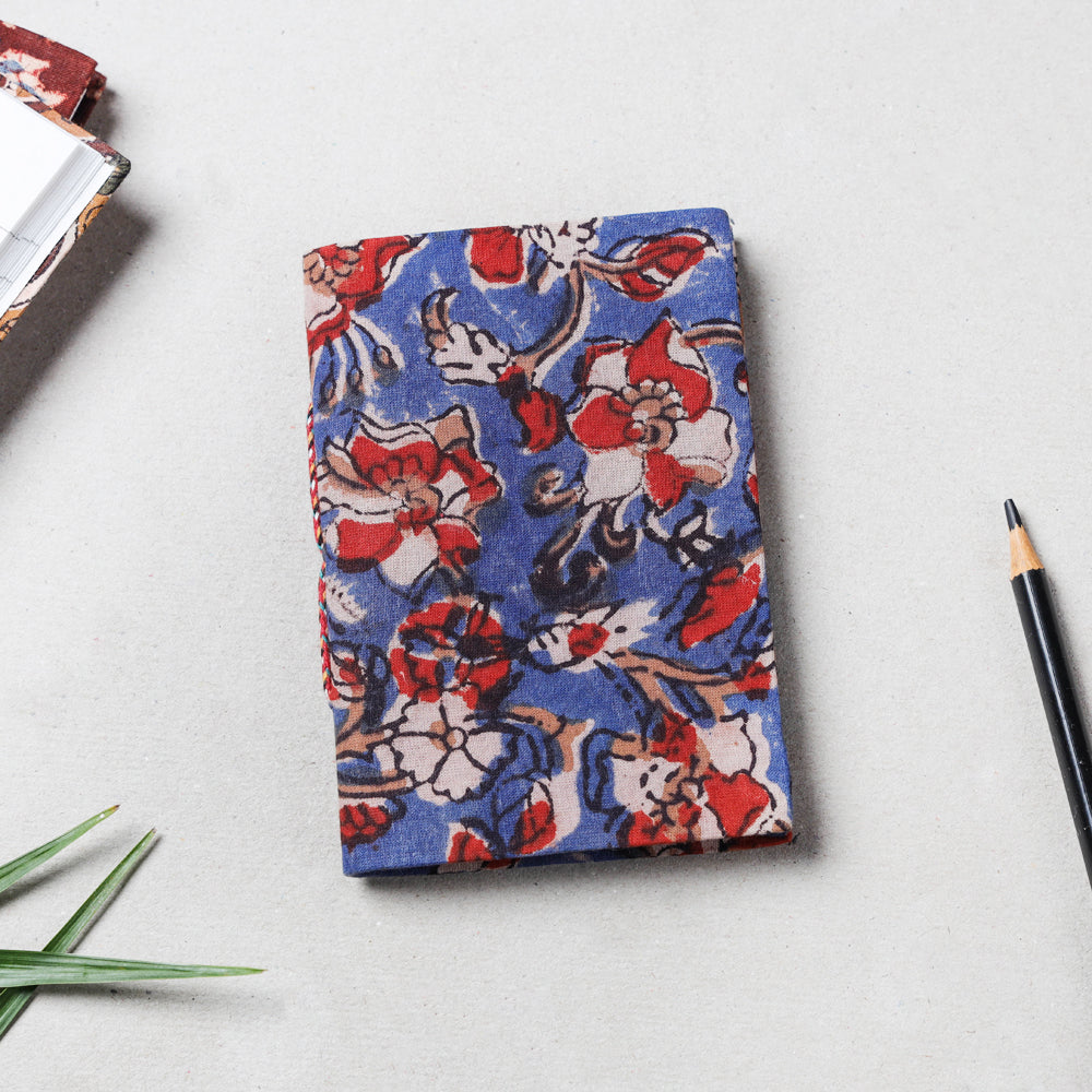 Kalamkari Fabric Cover Handmade Paper Notebook (13 x 9 cm)