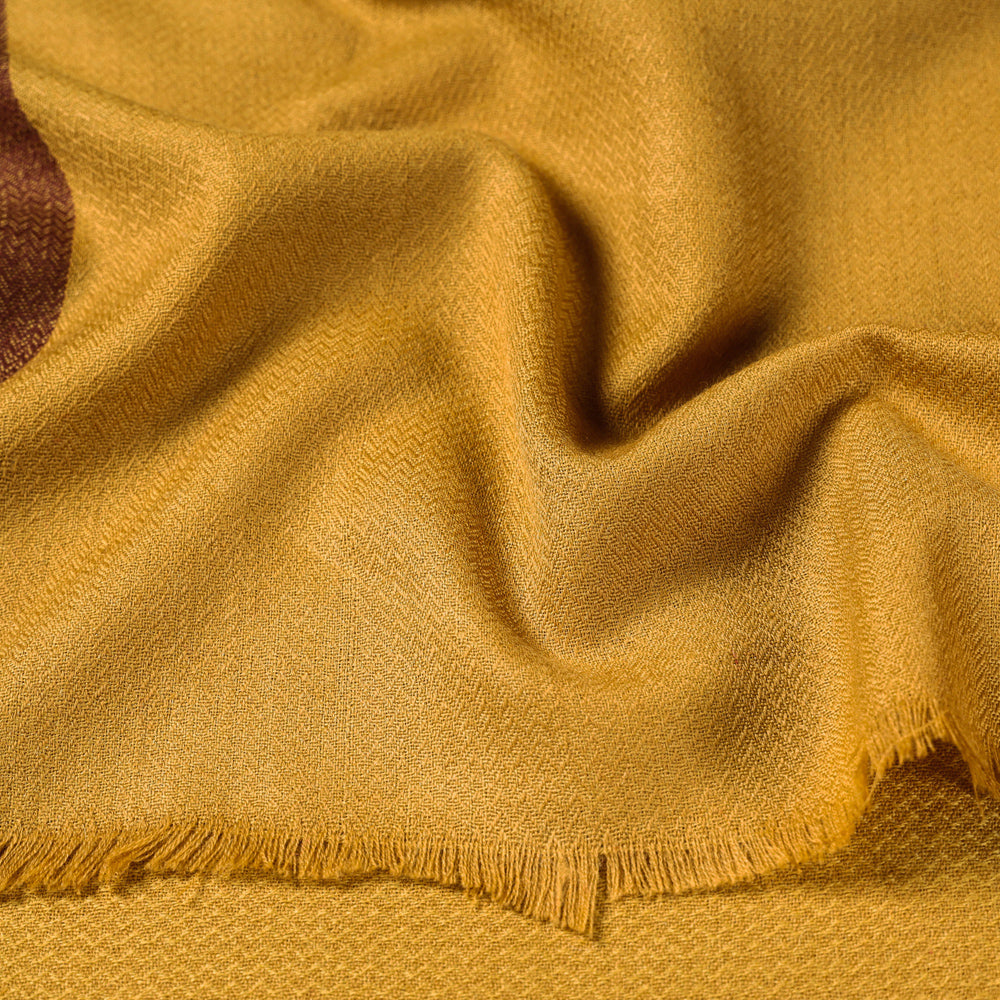 Yellow - Kumaun Handwoven Pure Merino Woolen Fabric