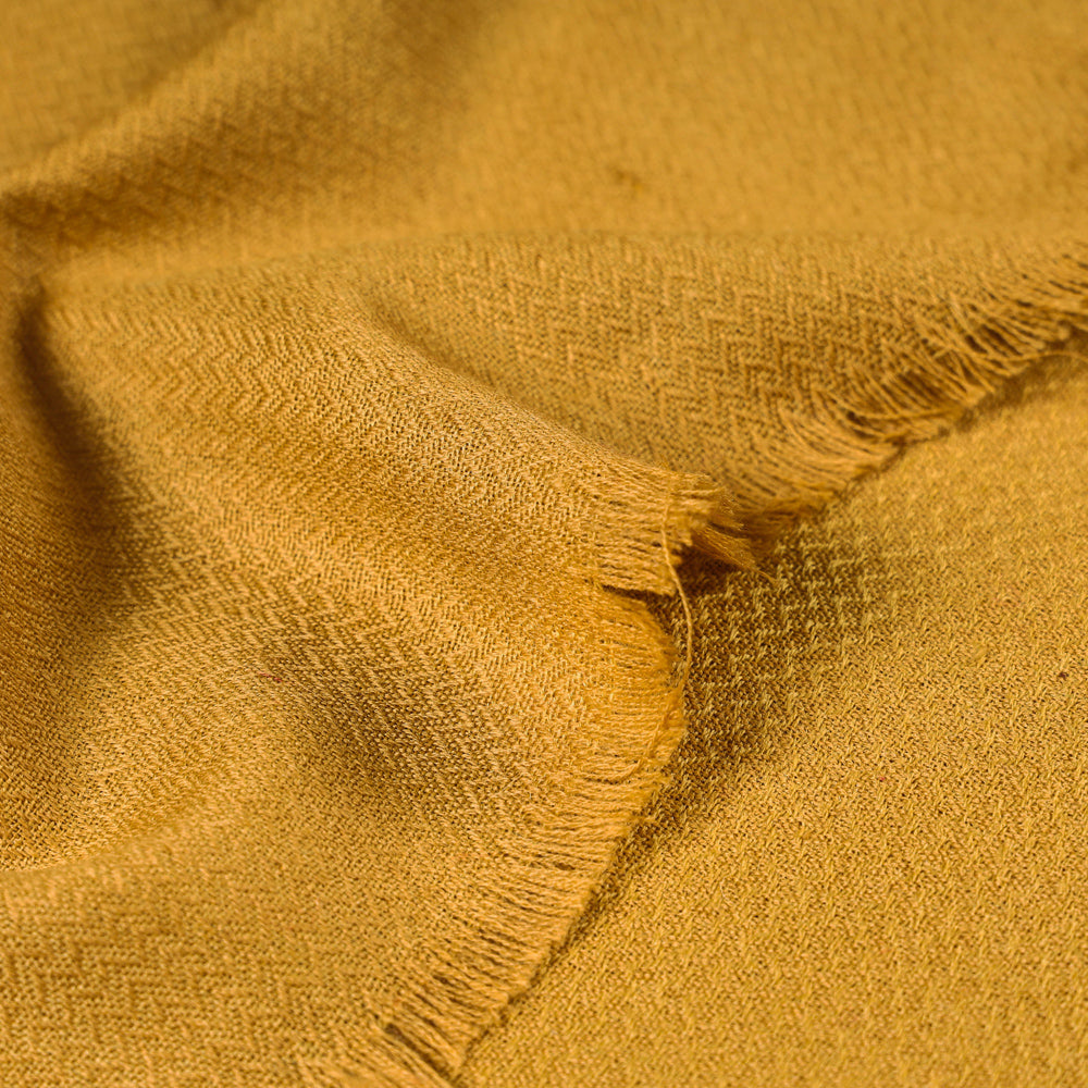 Yellow - Kumaun Handwoven Pure Merino Woolen Fabric