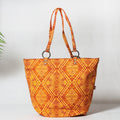Orange Bagru Block Printed Cotton Shoulder Bag