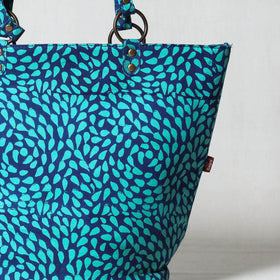  Blue Bagru Block Printed Cotton Shoulder Bag 