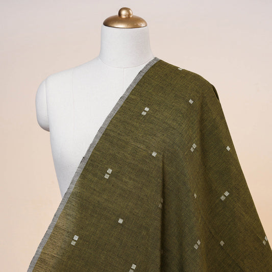 Green - Godavari Jamdani Buti Pure Handloom Cotton Fabric